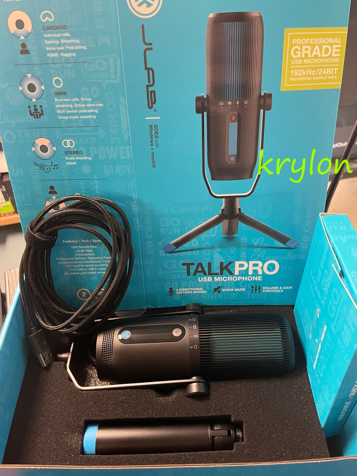 TESTED JLab TALK Professional Plug & Play USB Microphone 96kHz/24BIT Directional