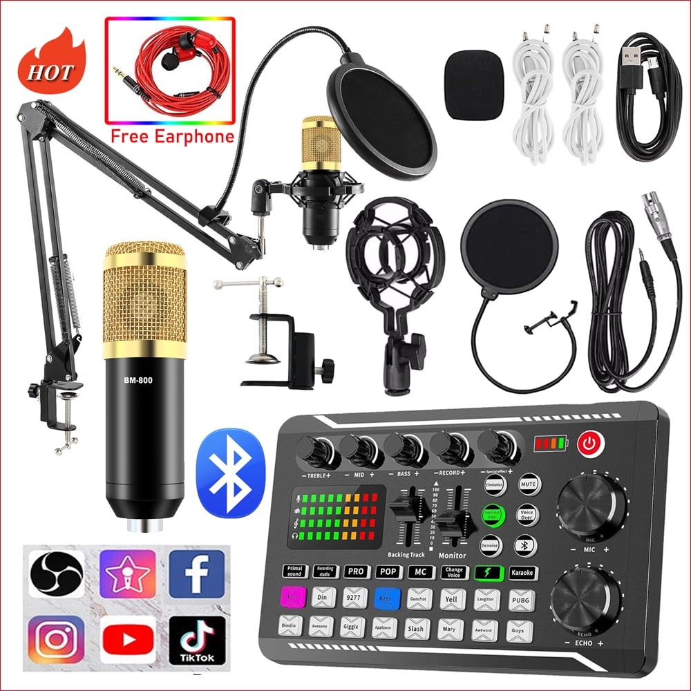 BM-800 Condenser Microphone Bundle – Podcast Mic with Voice Changer for Streamin