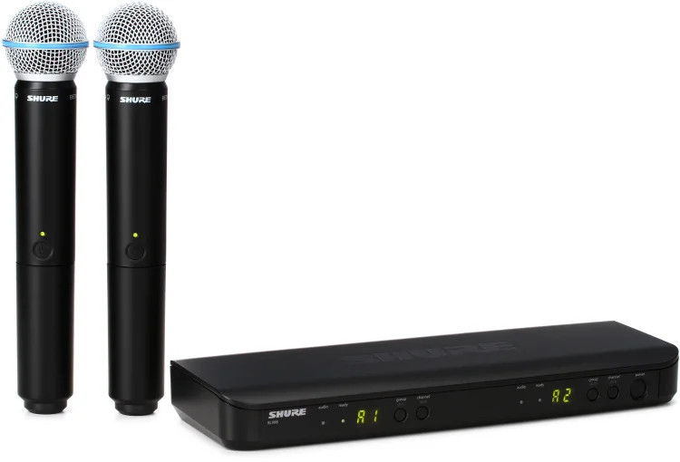 Shure BLX288/B58 Dual Channel Wireless Handheld Microphone System – H10 Band