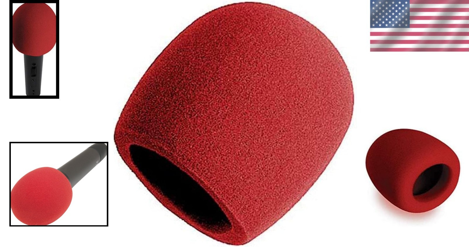 Red Foam Windscreen for Handheld Mics – Enhances Sound Clarity & Protection