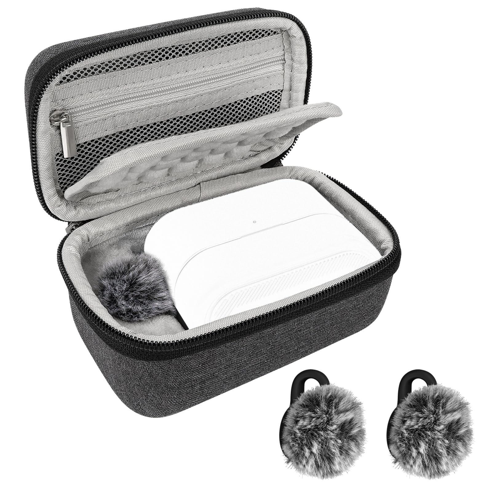 Grey Microphone Carrying Case For Hollyland Lark M2S Windscreen Muff Bag
