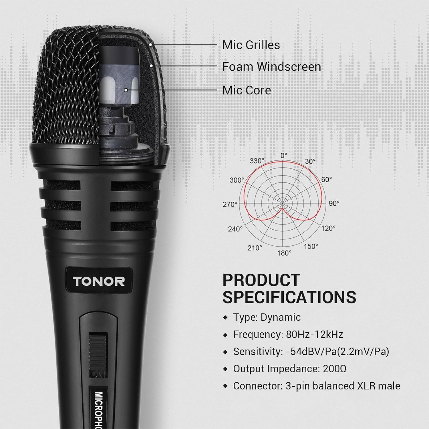 K1 Microphone: High-Sensitivity Handheld Mic with Mute Function and Accessories