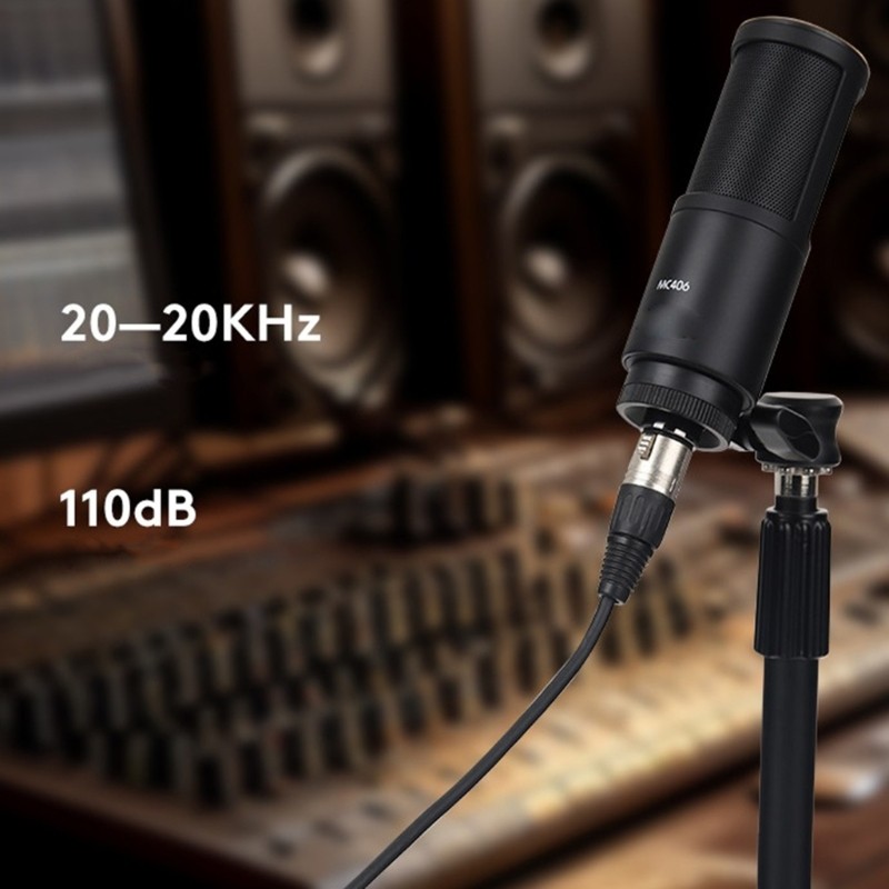 MC406 USB Condenser Microphone For Clear Auditory Recording 360 Degree Rotation