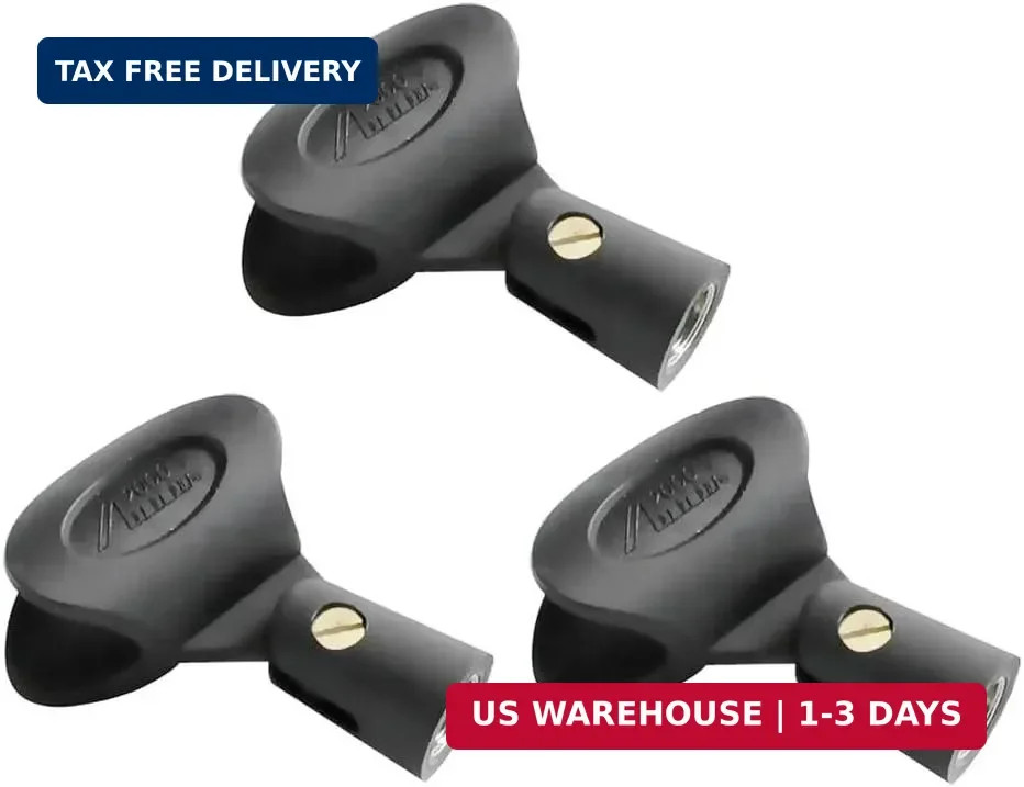 Audio2000’S AMC4181 Three-Pack Wireless Microphone Holders Clips (Total 3 Microp