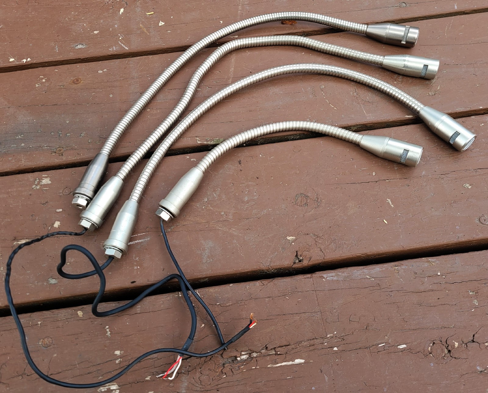 Lot of 6 Telex RTS Gooseneck Panel Microphones – 20″ and 12″