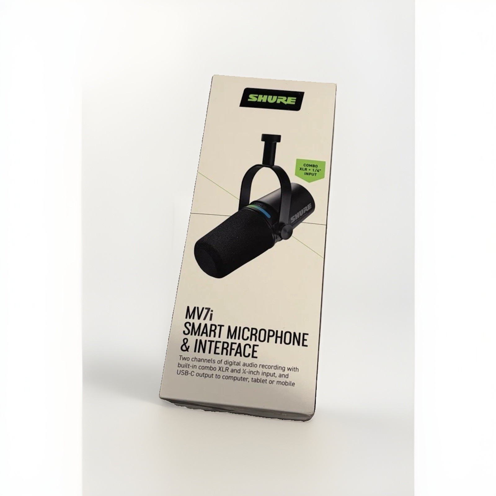 2025 Shure MV7i Smart Microphone and Interface ‘Not Opened’ White AI Background