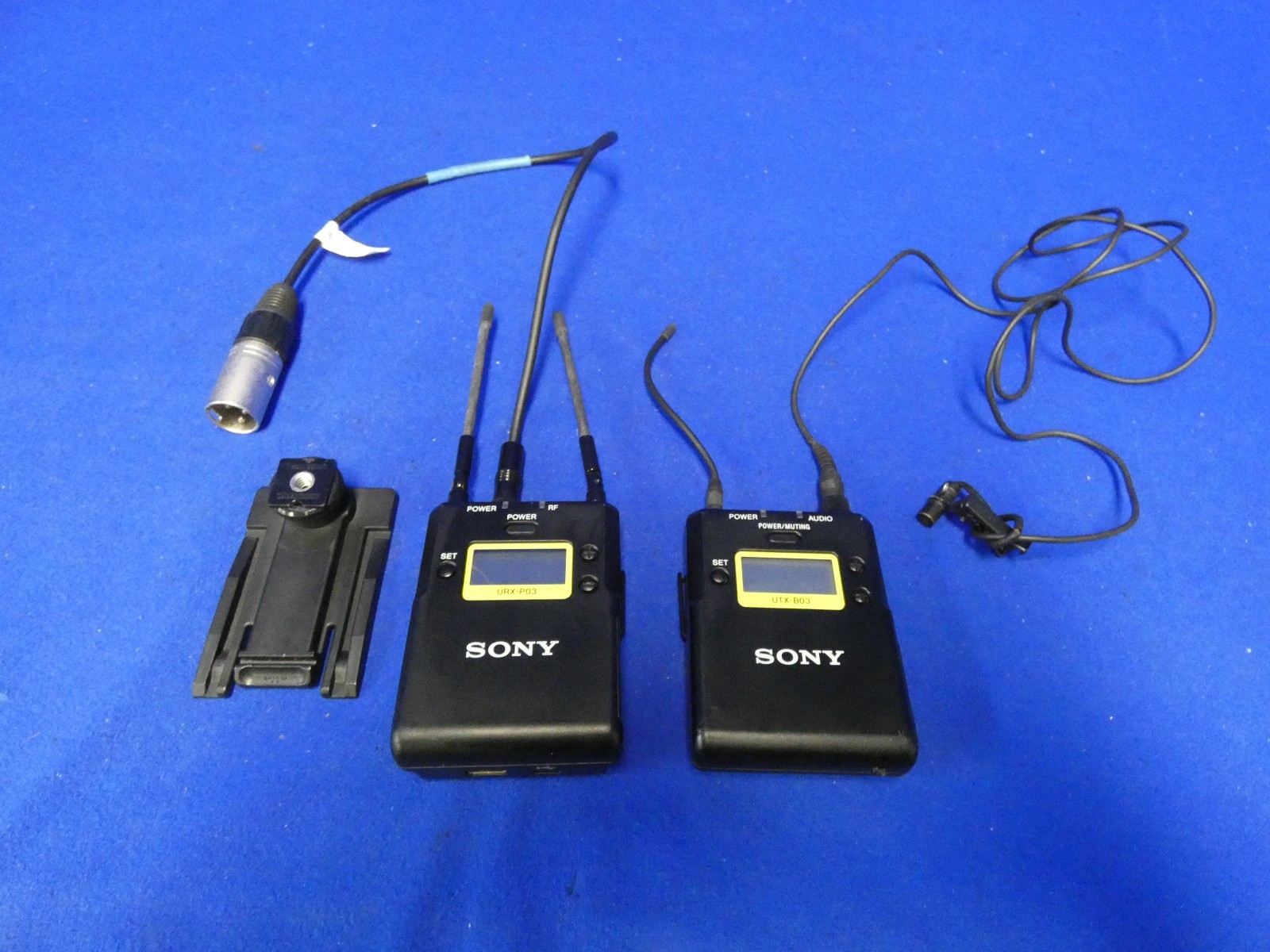 Sony UTX-B03 Transmitter w/Mic, URX-P03 Receiver w/Antennas (Ch 30-36, Ch 38-41)