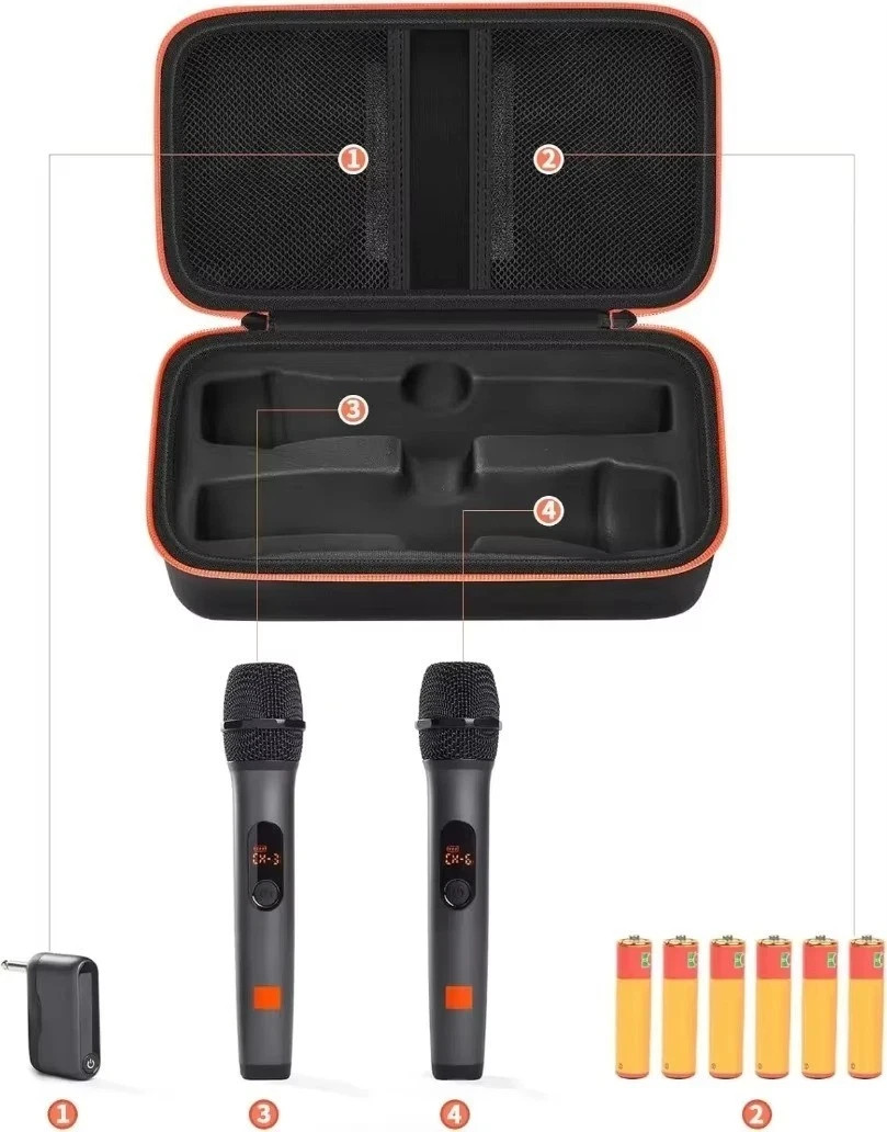 Wireless Microphone Case for JBL Partybox Wireless Two Microphone System Singing