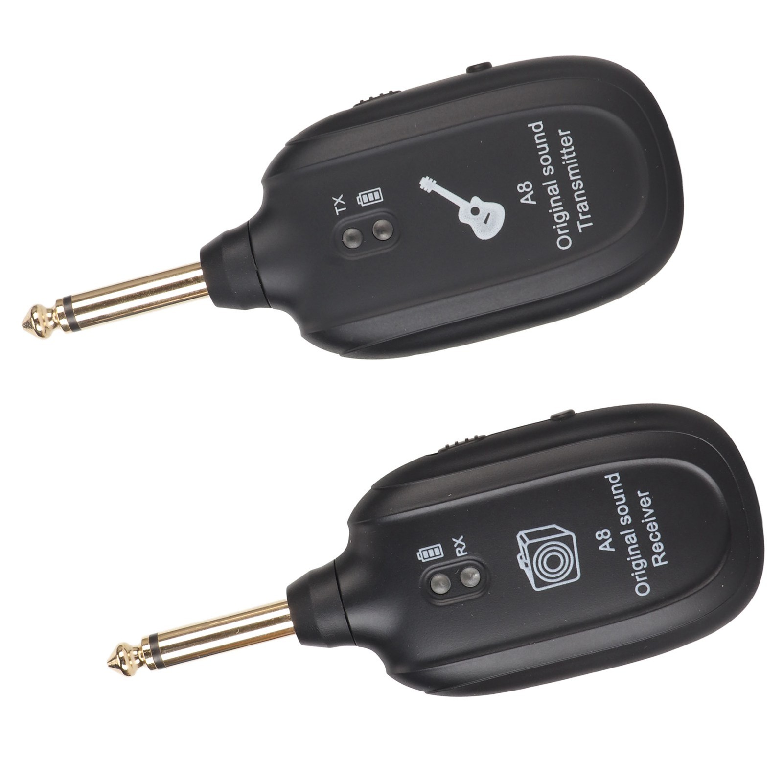 Guitar Wireless System Rechargeable UHF 730MHz 4 Channels Guitar Transmitte HHFV