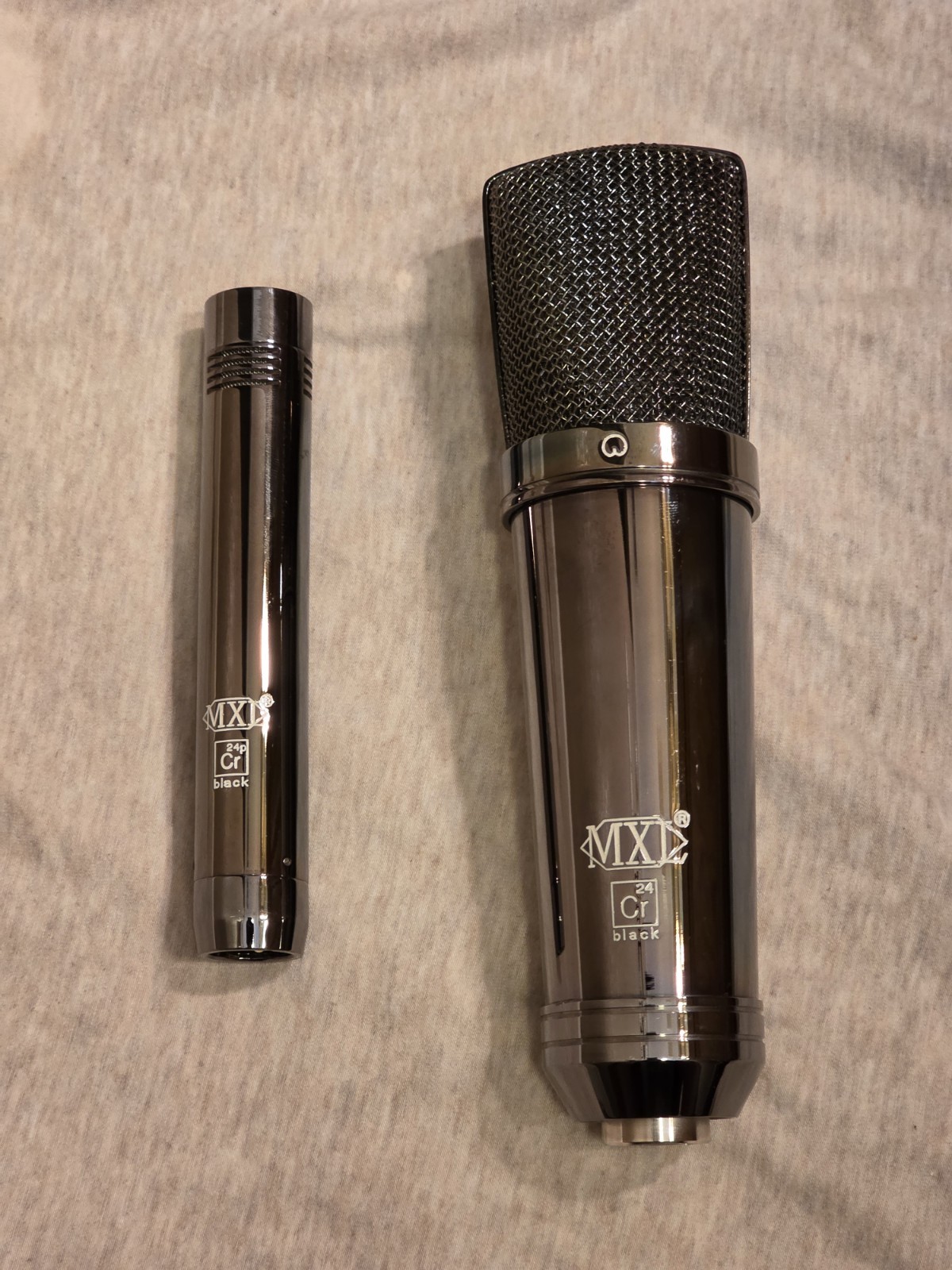 2 MICROPHONES MXL Cr24 And MXL Cr24p Black Chrome * TESTED *