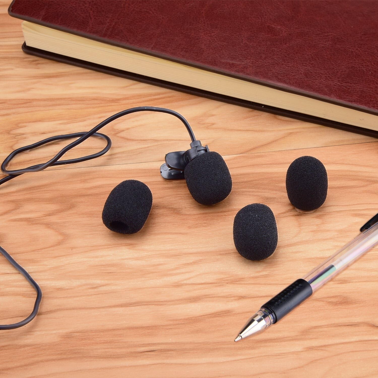 Compact Black Foam Windscreen Covers for Lapel Headset Microphones (10-Pack)