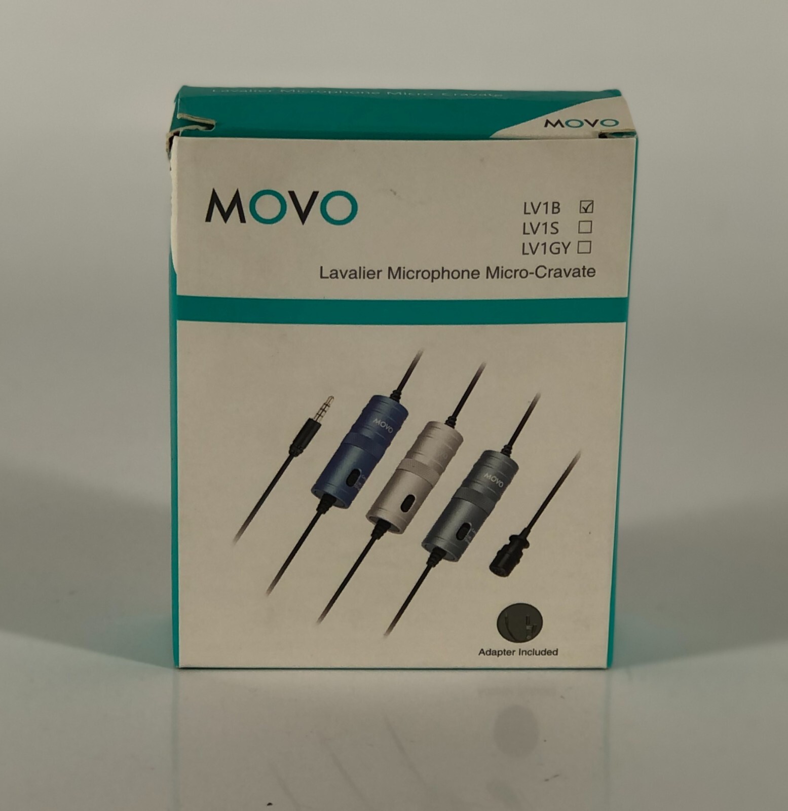 Movo LV1 Lapel Clip-on Mic w/ Headphone Monitoring, Blue, for DSLR Smartphone +