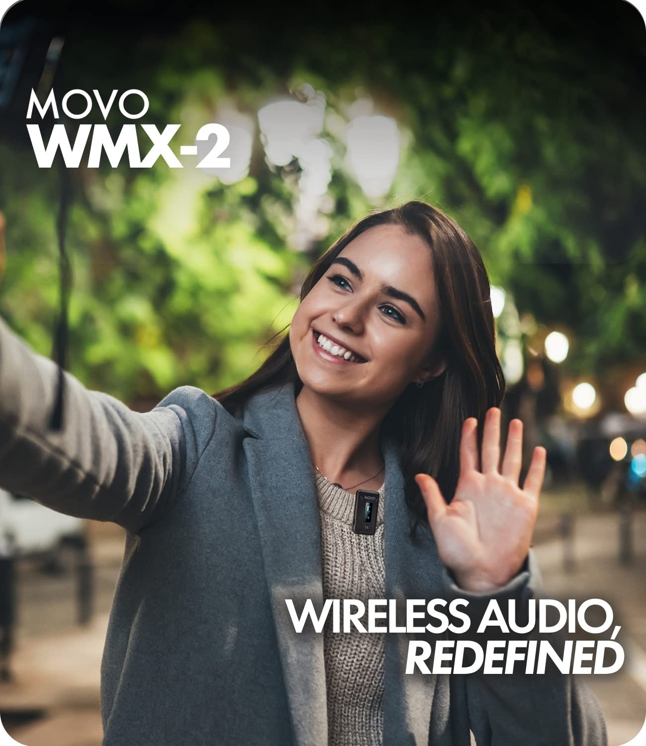Movo WMX-2 Wireless Lavalier Microphone System DSLR Vlogging Charging Case NEW