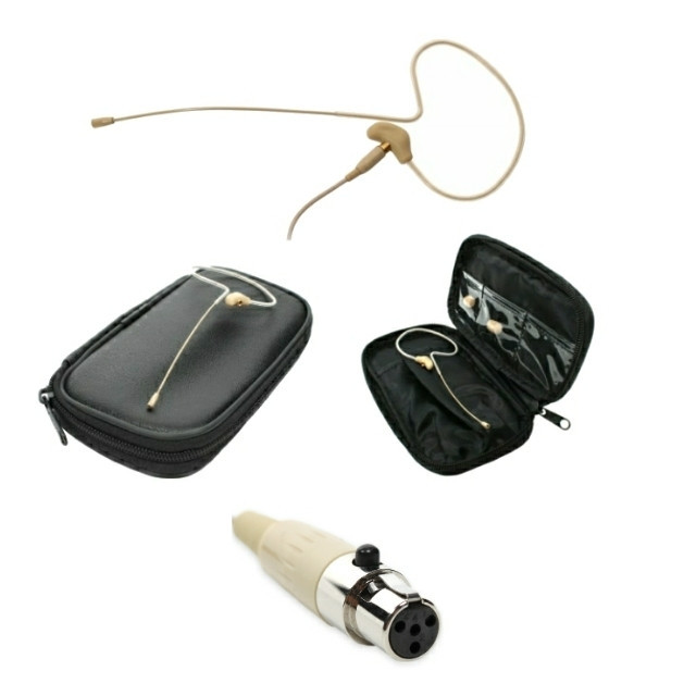 3 Earset Microphones OSP HS09 Tan invisible Mic for Shure Wireless Systems TA4F