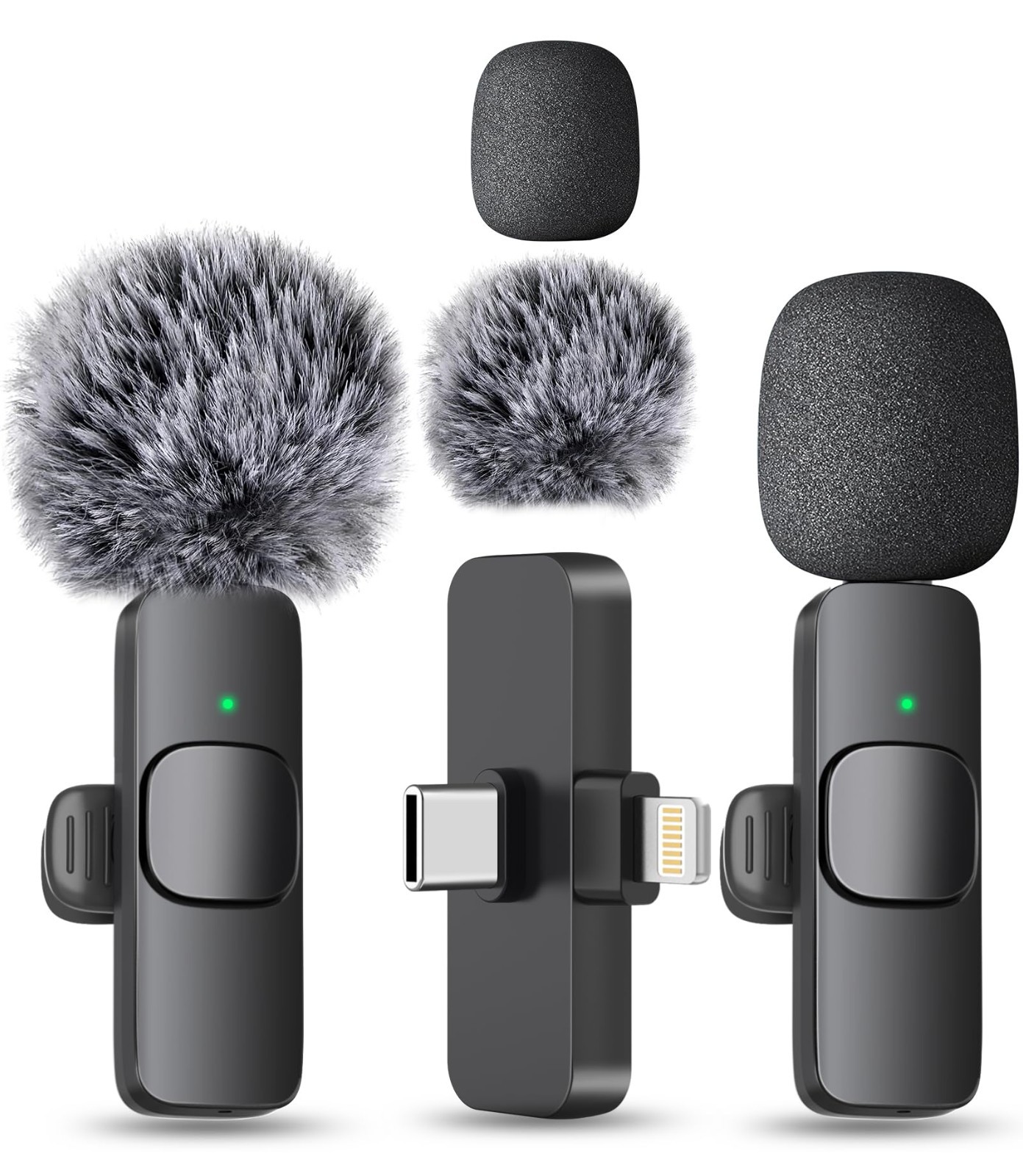 Wireless Mini Microphone for iPhone & Android – Lavalier Lapel Mic for YouTube,
