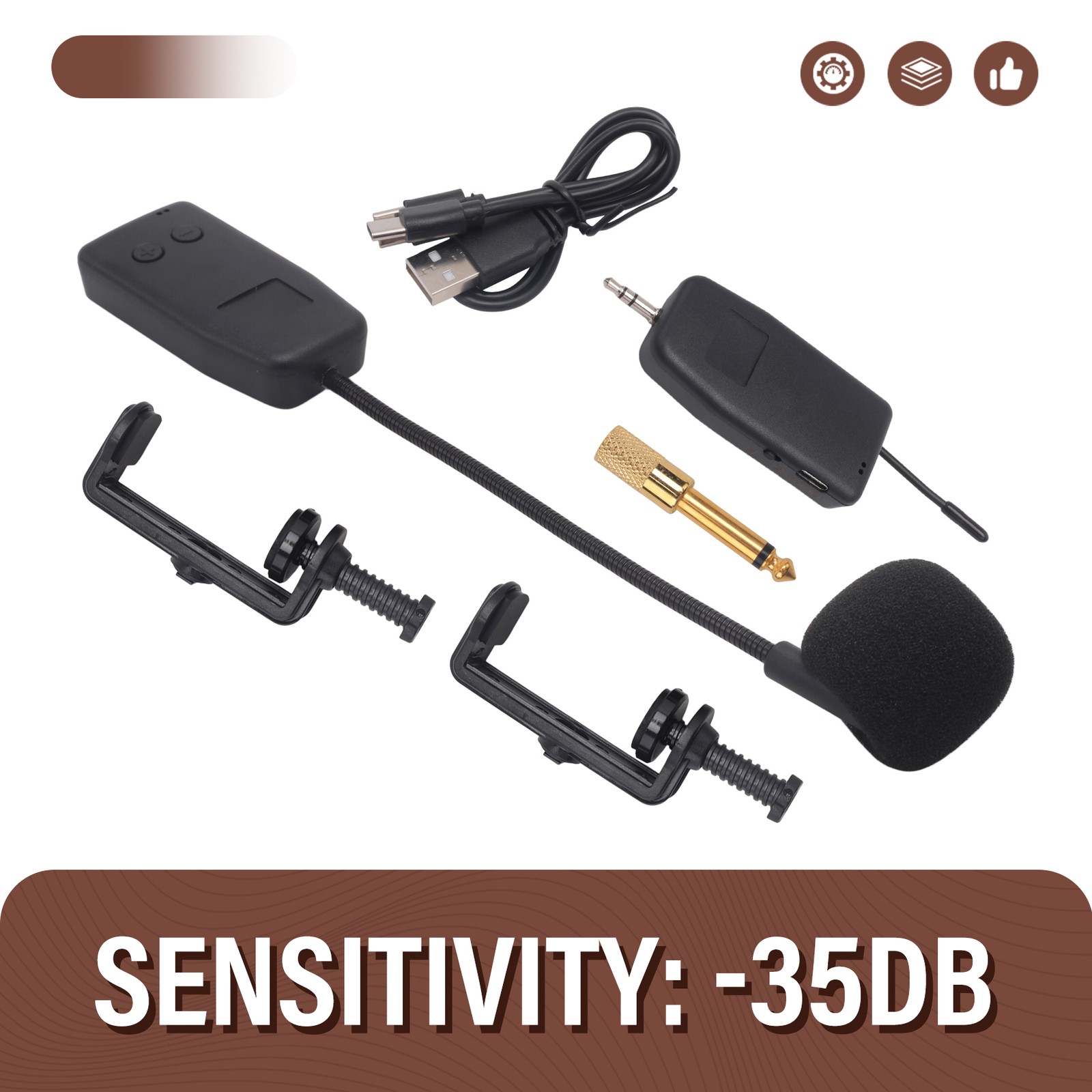 2.4G Microphone System for , , Guitar Clip-on Transmitter and Receiver, 505086