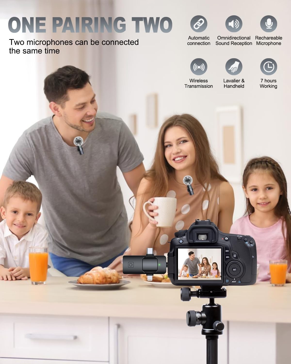 Portable 3-in-1 Lavalier Microphone: Perfect for YouTube, TikTok, and Podcasts