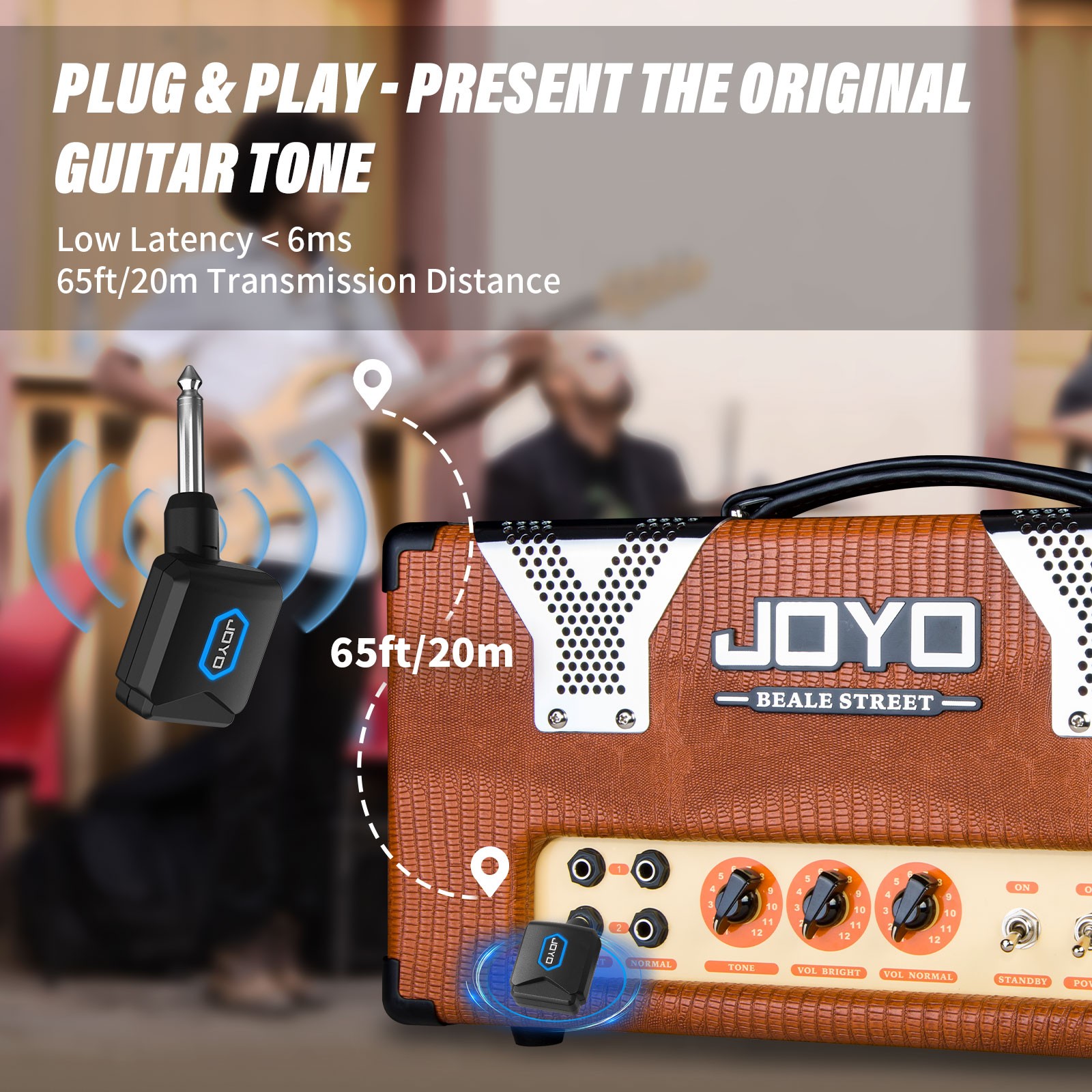 JOYO 5.8Ghz Digital Wireless Guitar System Transmitter Receiver Rechargeable