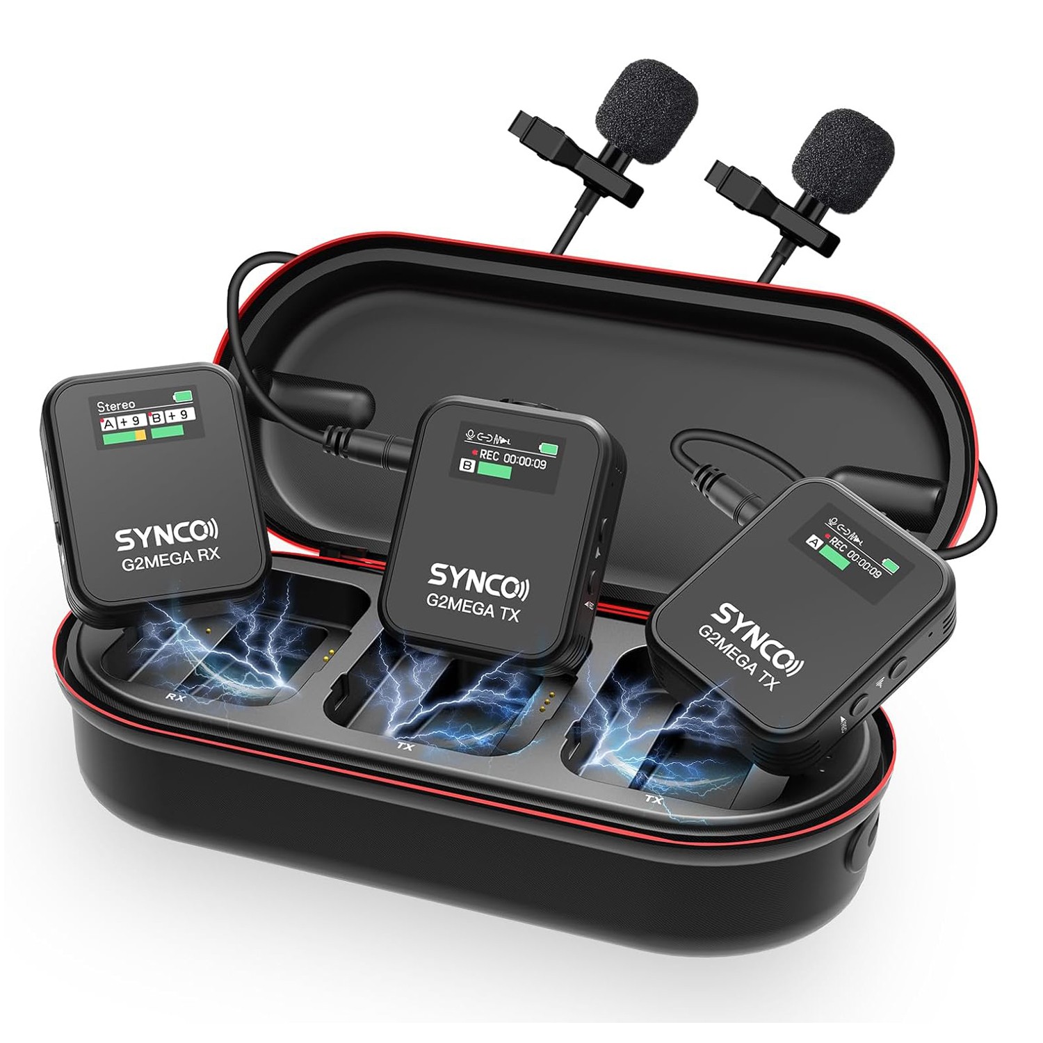 SYNCO G2A2 Pro 2.4G 656FT Wireless Lavalier Microphone Camera Video Recording