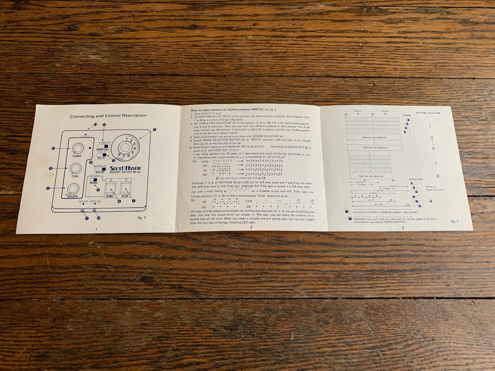 SOUND MASTER SR- 88 MEMORY RYTHMN OPERATING MANUAL BOOKLET- MAKE OFFER!
