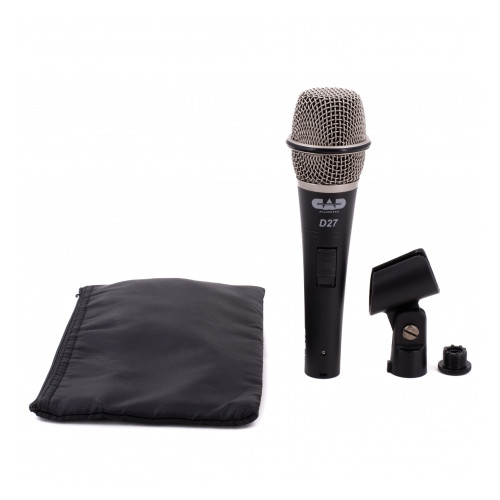 CADLive D27 SuperCardioid Dynamic Handheld Mic + 20′ XLR & Blk Foam Windscreen