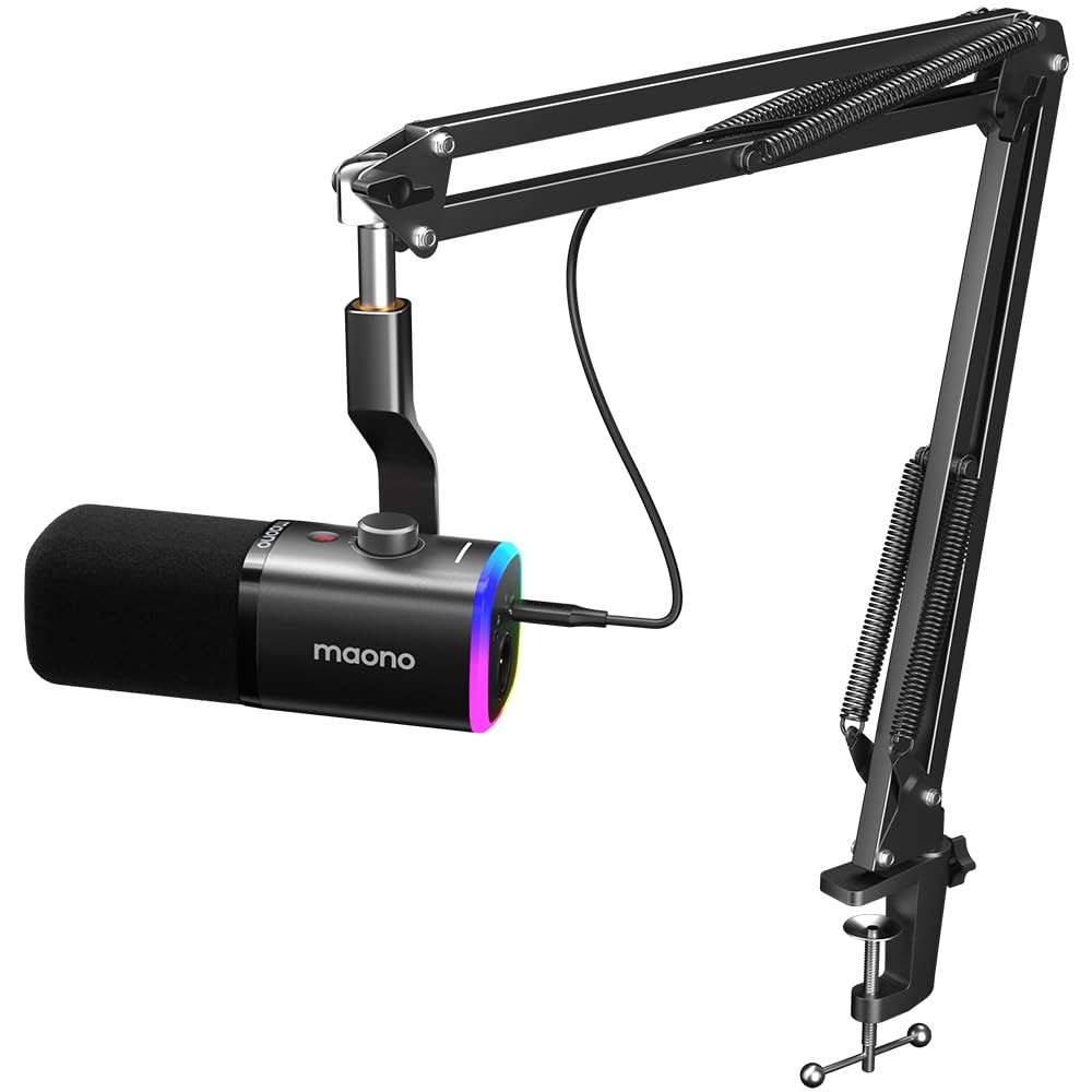 MAONO XLR/USB Gaming Microphone for PC, Dynamic Computer Mic for Streaming Po…