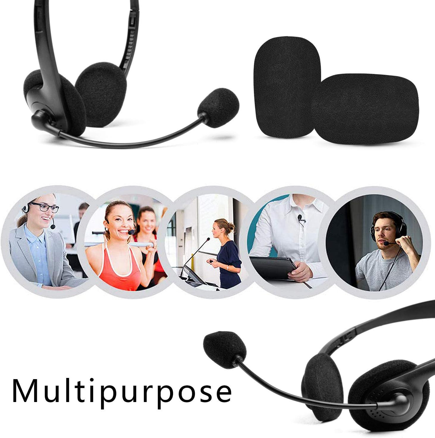 10 Pack Lapel Microphone Windscreen, Headset Windscreen, Mic Foam Covers