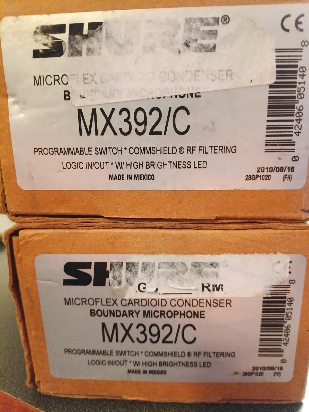 Two (2) Shure MX392 Microflex® Boundary Mic’s