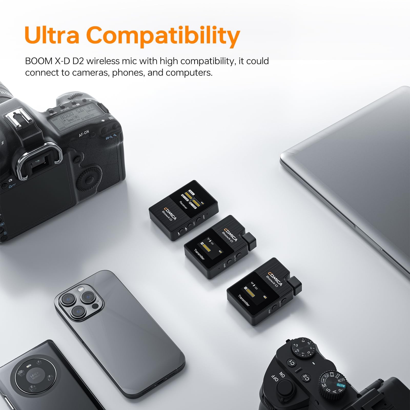 BoomX-D2 – Wireless Microphone System for Cameras, Camcorders, Smartphones, Lapt