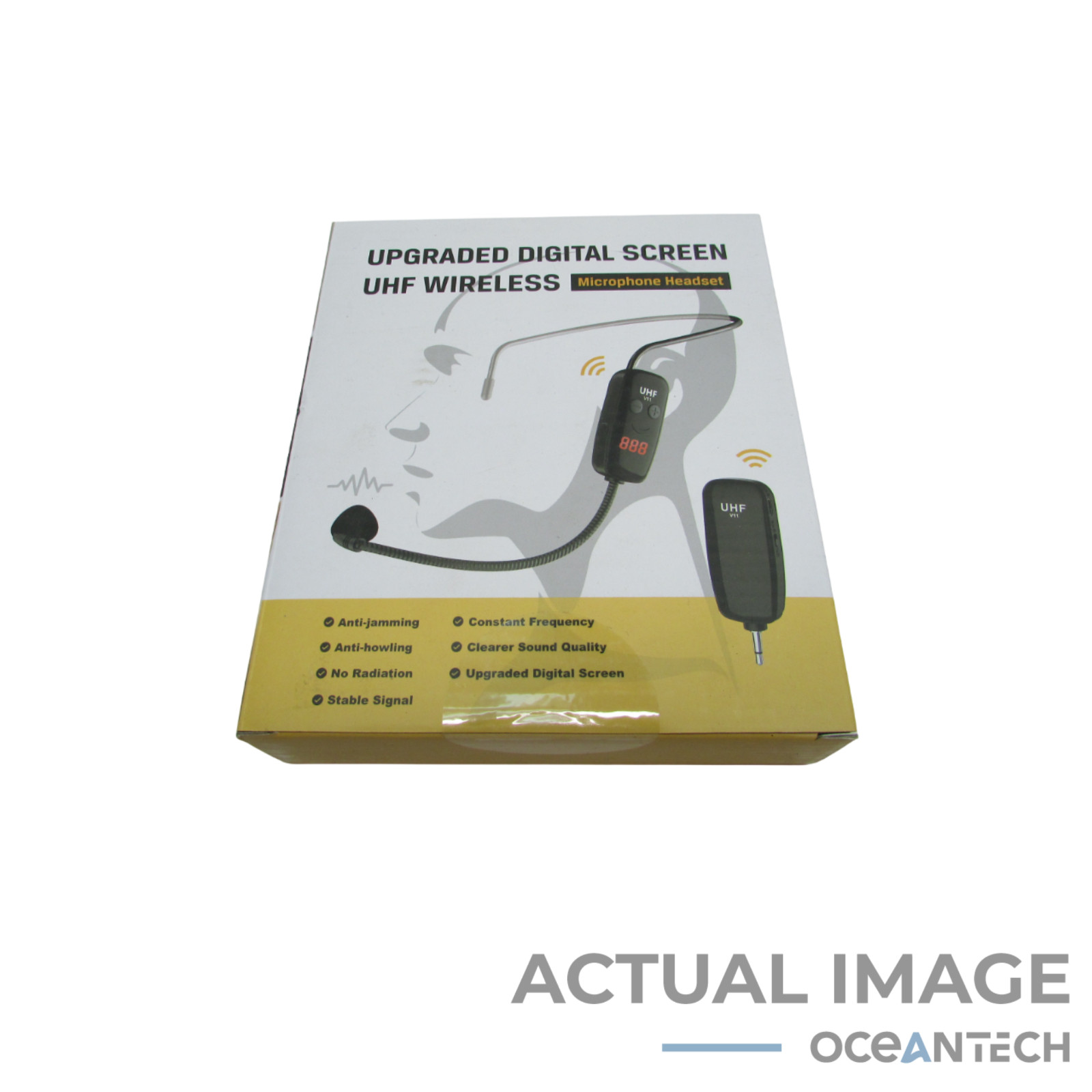 New UHF Wireless Microphone Headset with LED Display for Public Speaking/Fitness