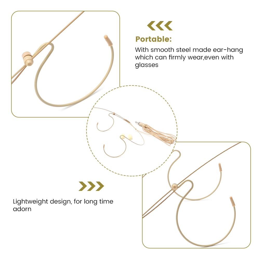 Double Earhook Headset Mic Headworn Microphone For For For For Shure Wireless