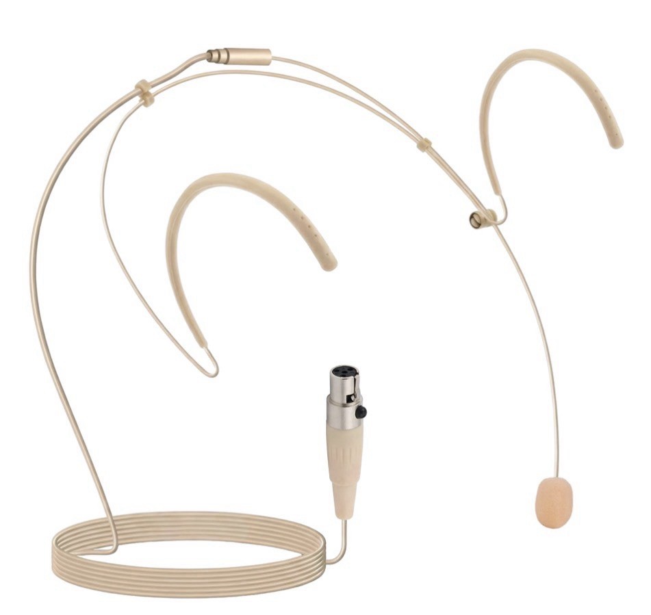Pyle Pro Dual Over-Ear Headset Microphone Omni-Directional 4-Pin Beige