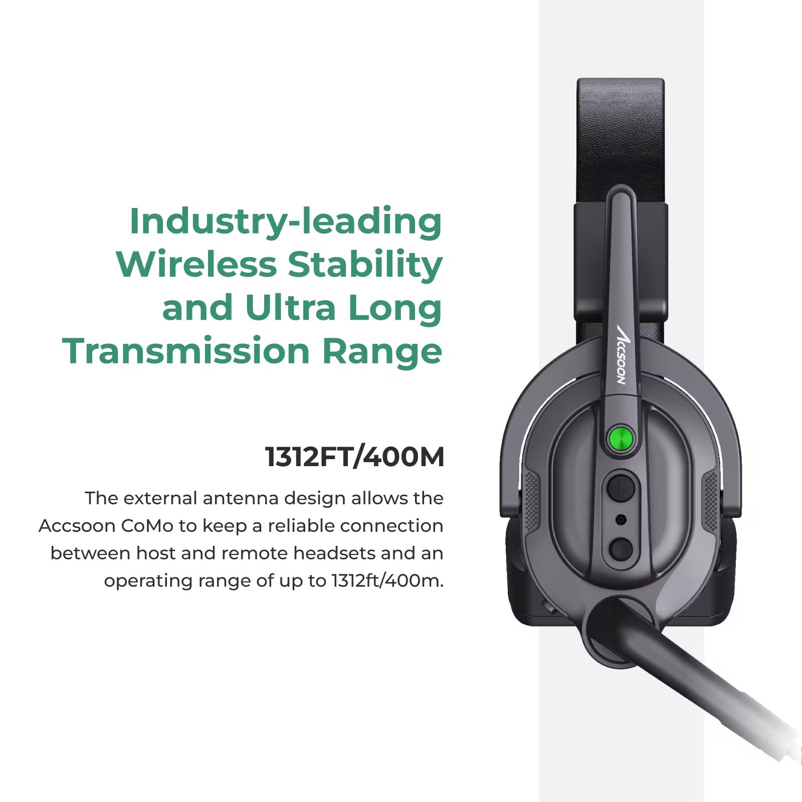 Accsoon COMO Full-Duplex Wireless Intercom System 400M Communication Headset