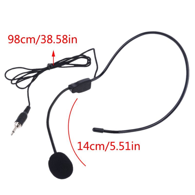 3.5mm Screw Thread Plug Microphone for Head Wear Guide Condenser Mic For Loudspe