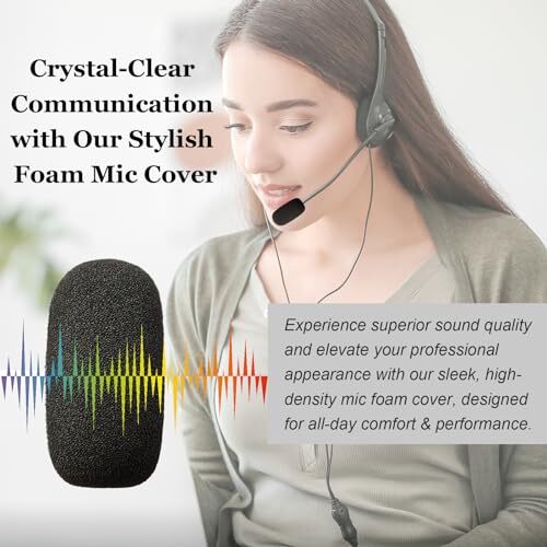 10 Pack Foam Windscreen for Headset Microphone – Sponge 1.4 x 0.7 x 0.25inch