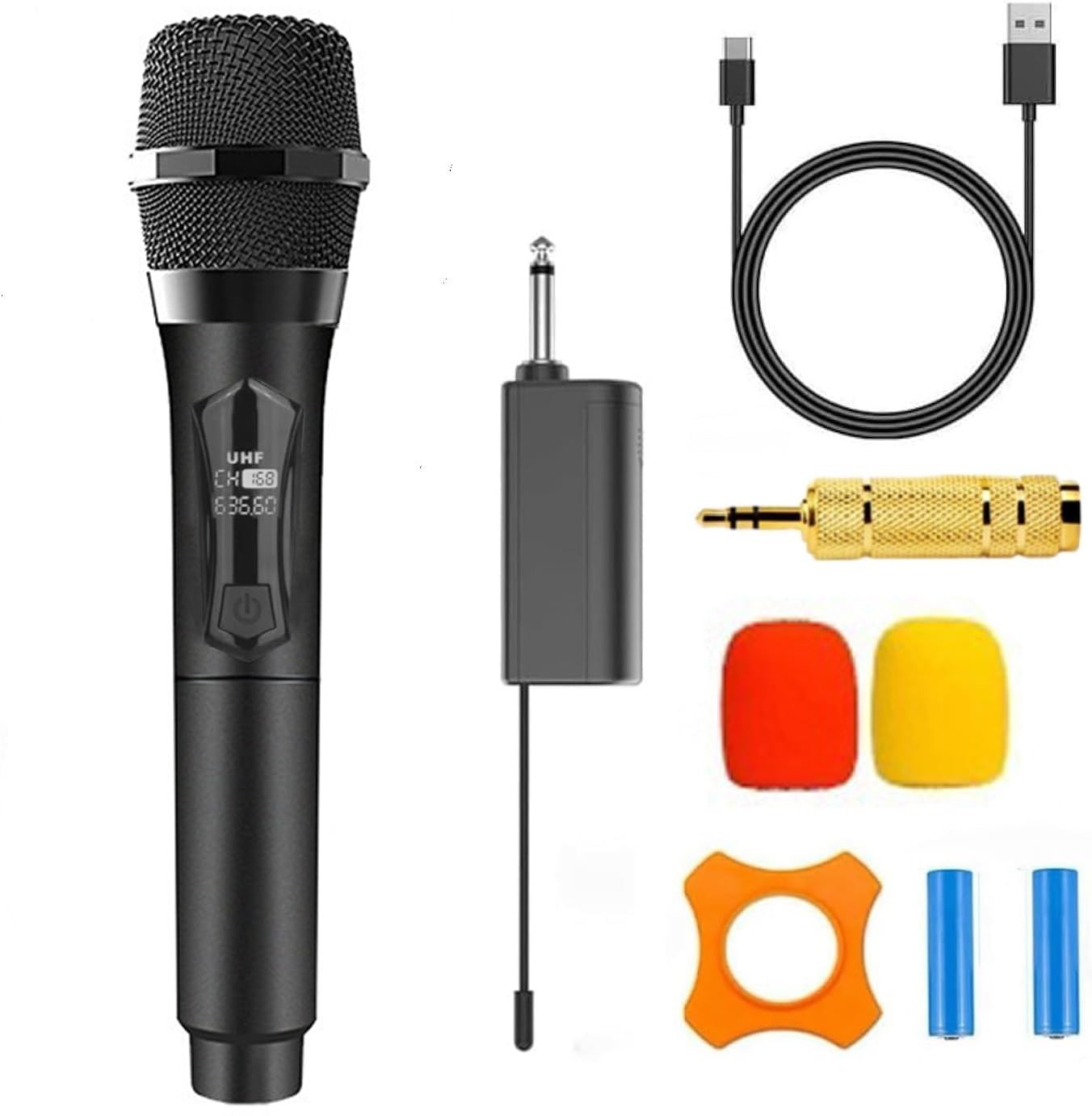 Wireless UHF Rechargeable Handheld Mic 150ft Range Karaoke Church Black