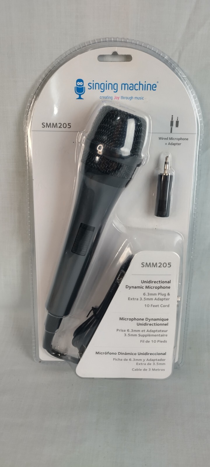 Singing Machine SMM-205 Unidirectional Dynamic Karaoke Microphone Plug In