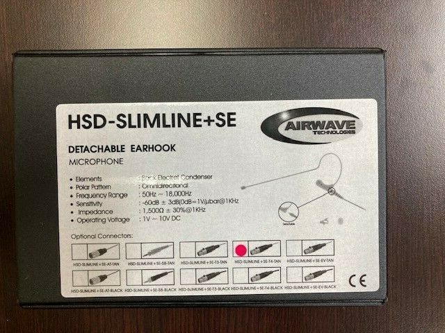 Airwave® HSD-SLIMLINE+SE T4 TAN Single Ear Dynamic Omni Microphone for Shure®…