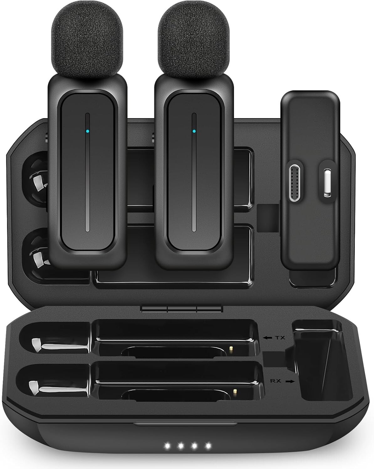 Microfono Mini Inalambrico Para Celular Camara Solapa Con Estuche De Carga 2 Mic