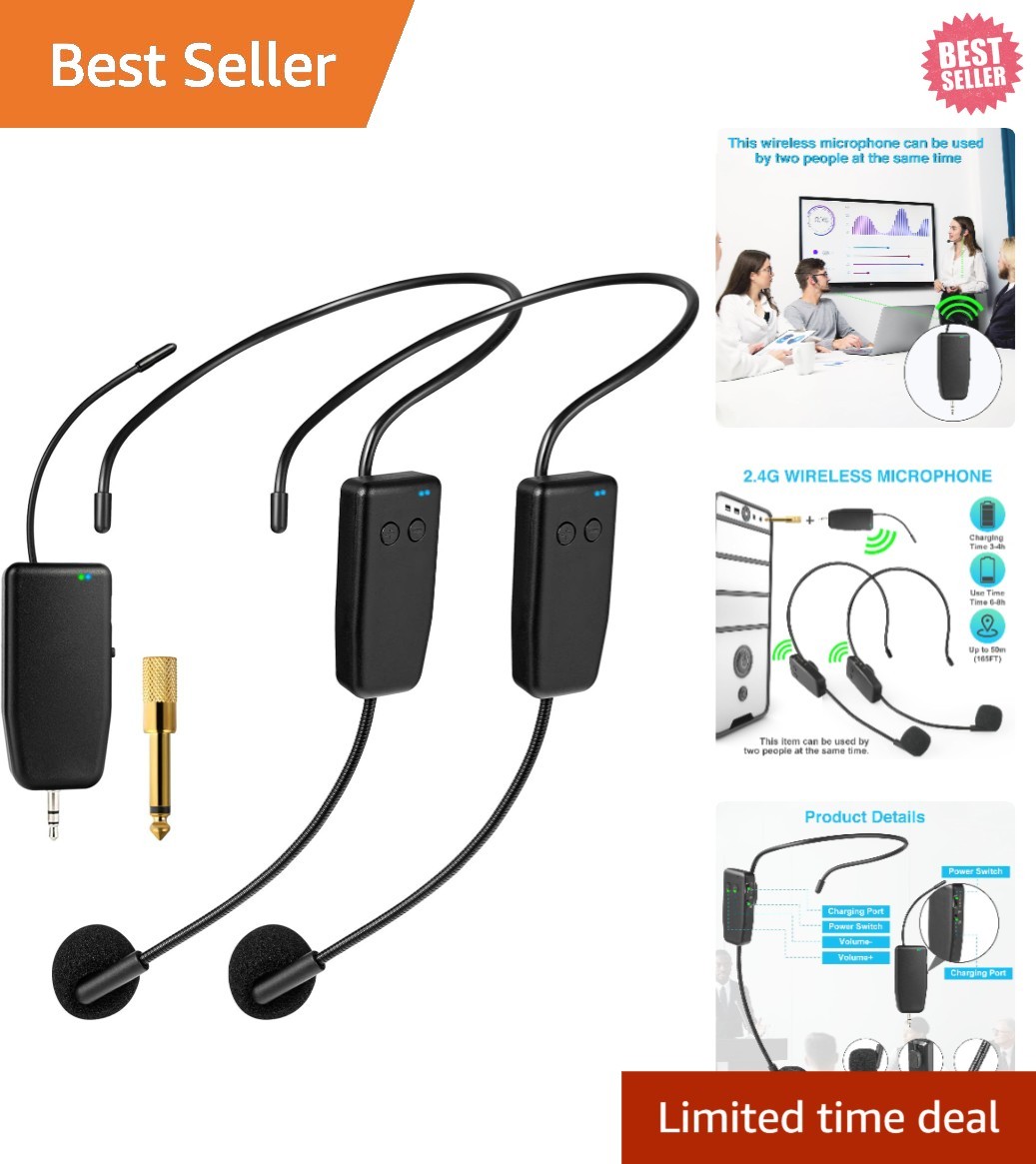 Wireless Microphone System for 2 – 160ft Range, Ideal for Karaoke & Fitness