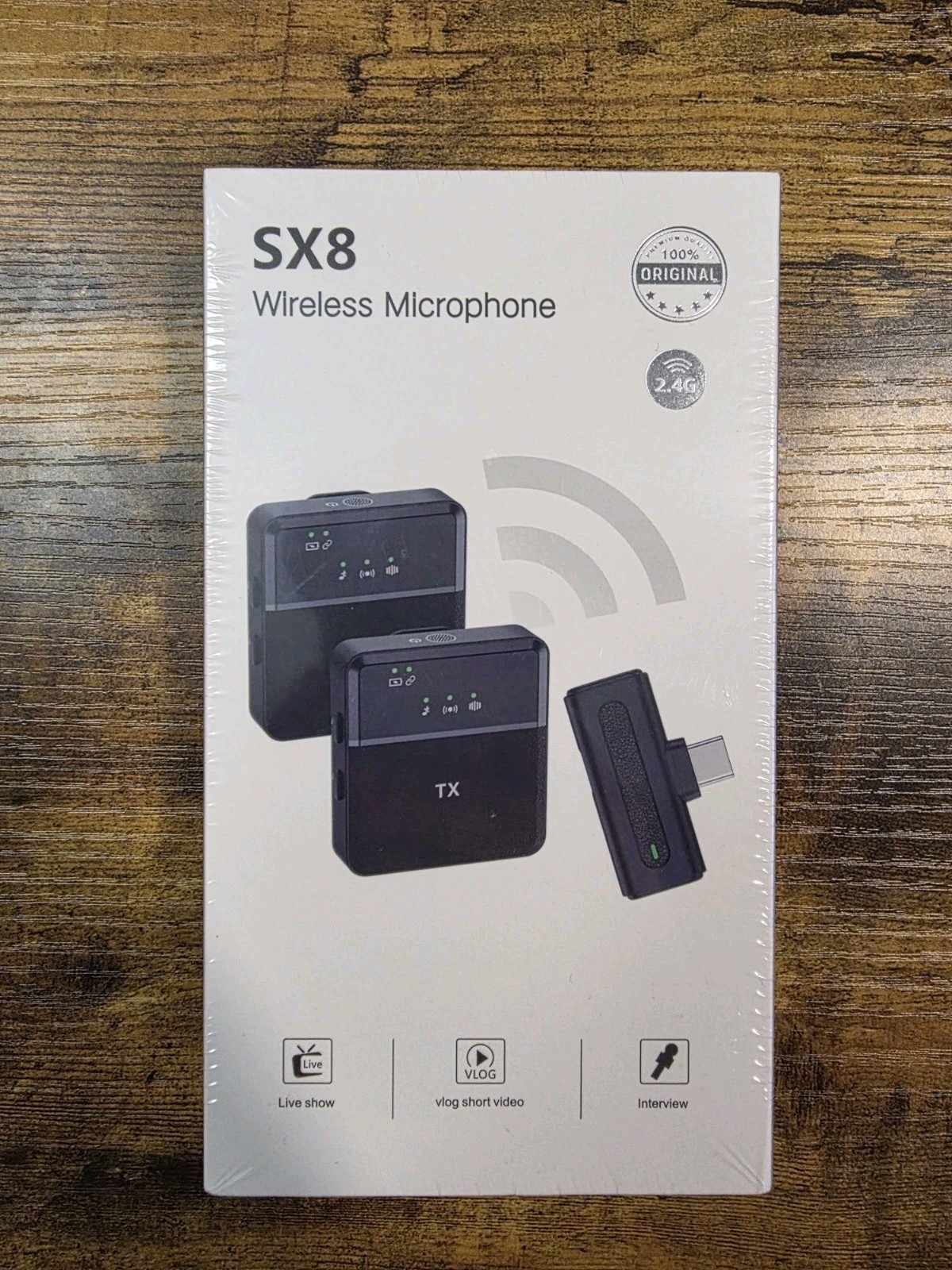 Boex Professional Wireless Microphone System w/ 2 Lavalier Microphones-SX8 Black