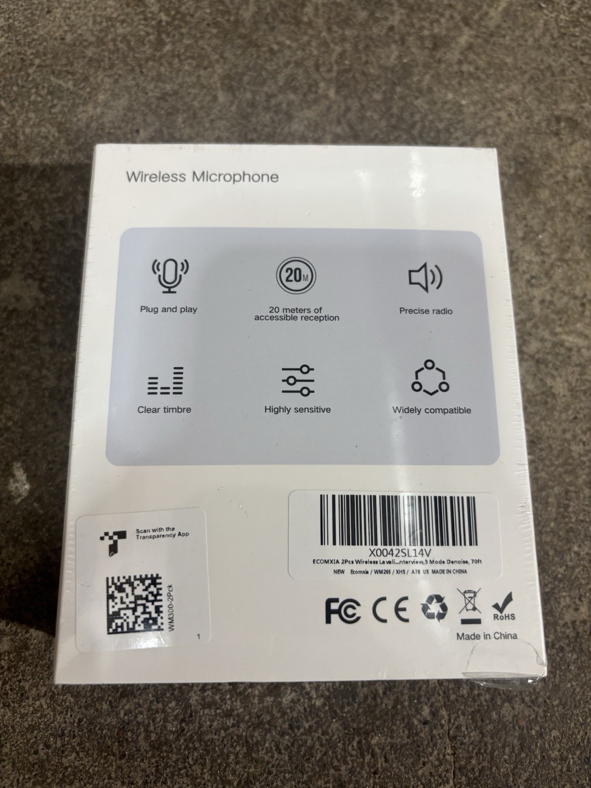 Ecomxia 2 Pcs Wireless Lavalier Microphone for iPhone iPad Android w/ Charging