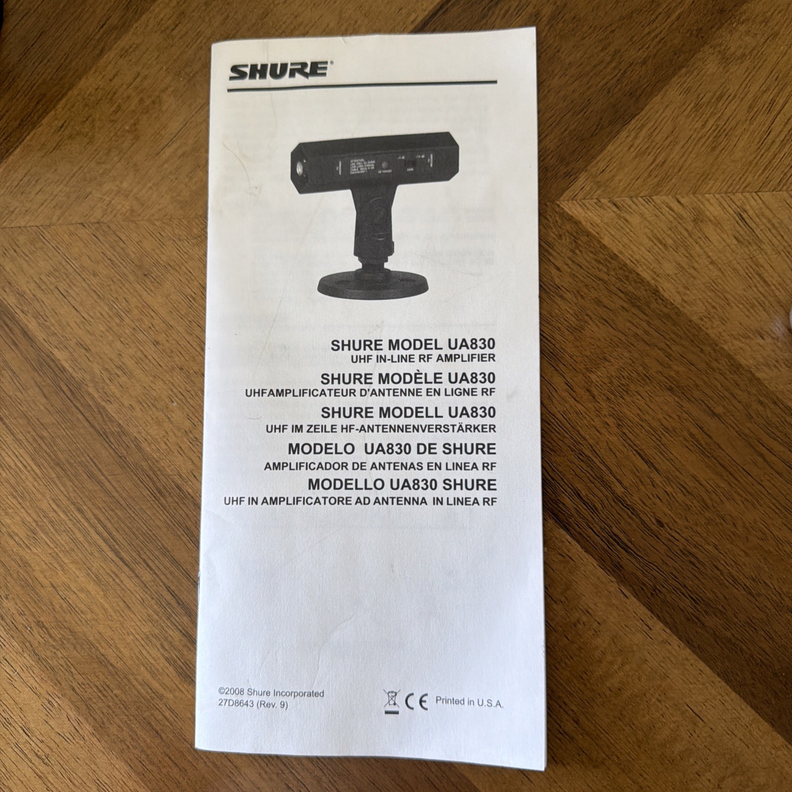 Shure UA830 RF Amplifier 944-952 MHz New-Open Box