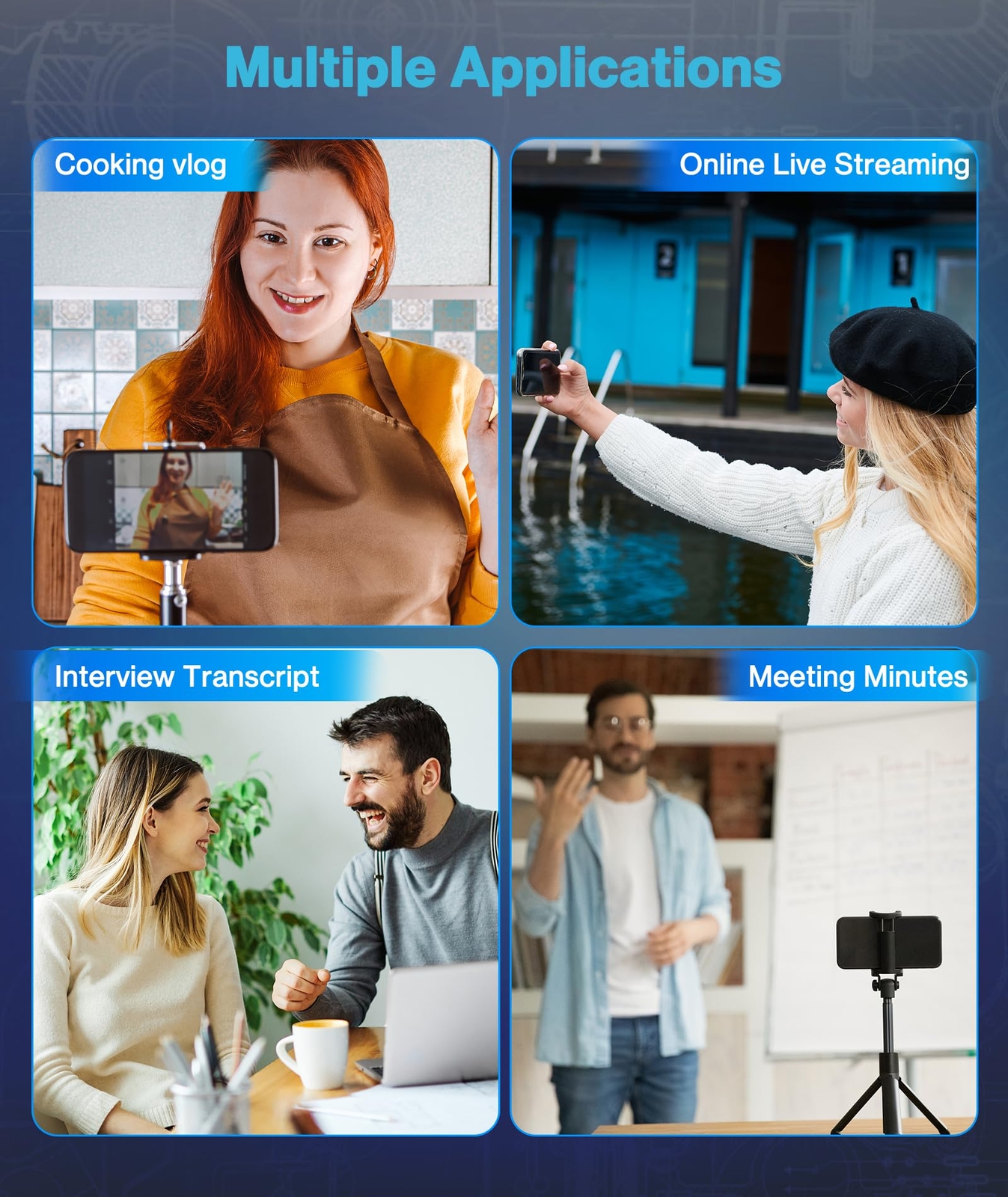 Wireless Microphones for Android Phone & Computer/Laptop, Mini Professional Wire