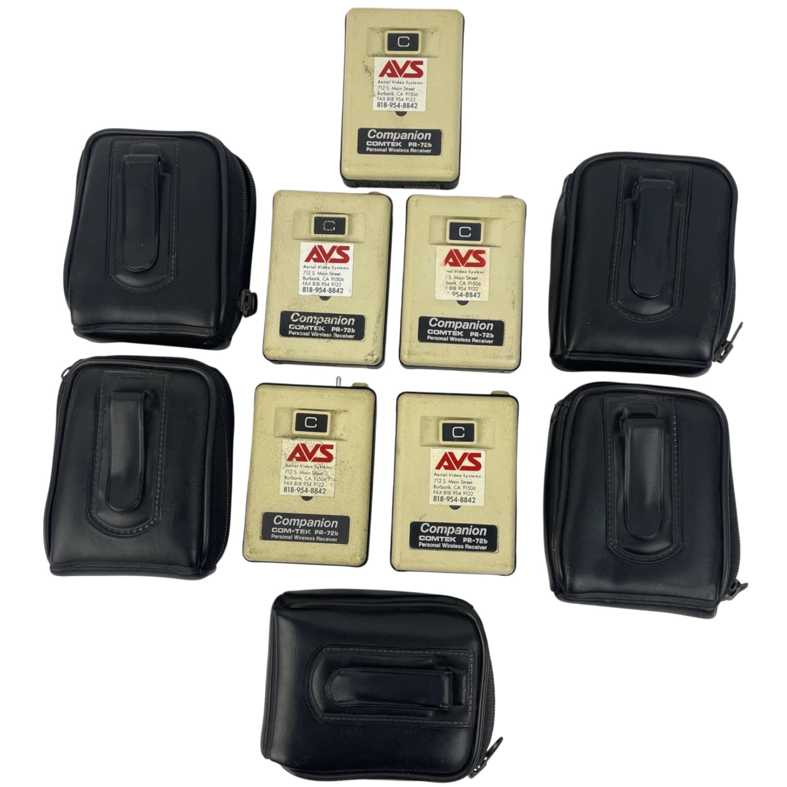 5 x Comtek PR-72b Personal Receiver Zipper Case Belt Clip PR 72b Comtek Receiver