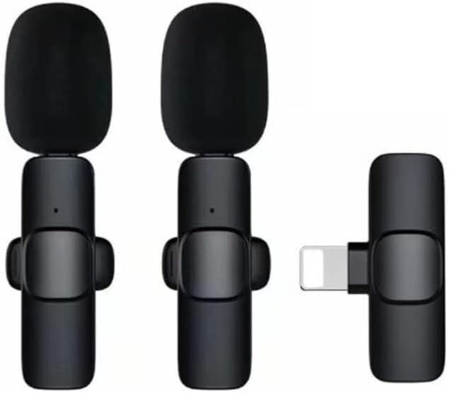 Lavalier Microphone Wireless Audio Video Recording Mic 2 pc – Type C or iPhone –