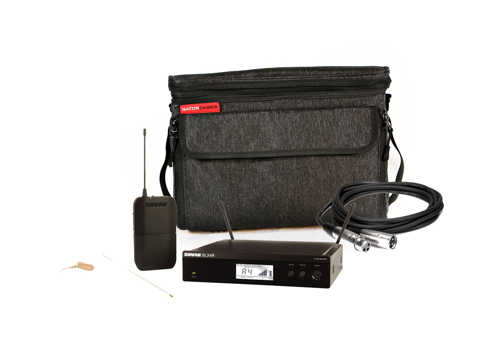 Shure BLX14R/MX53-H9-GAT-K Wireless Headset Microphone System + Bag + Mic Cable