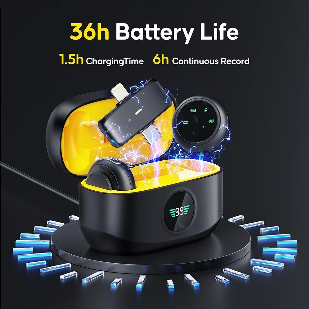 K31 2in1 Wireless Lavalier Mini Microphone Magnetic Lapel Mic for iPhone Android