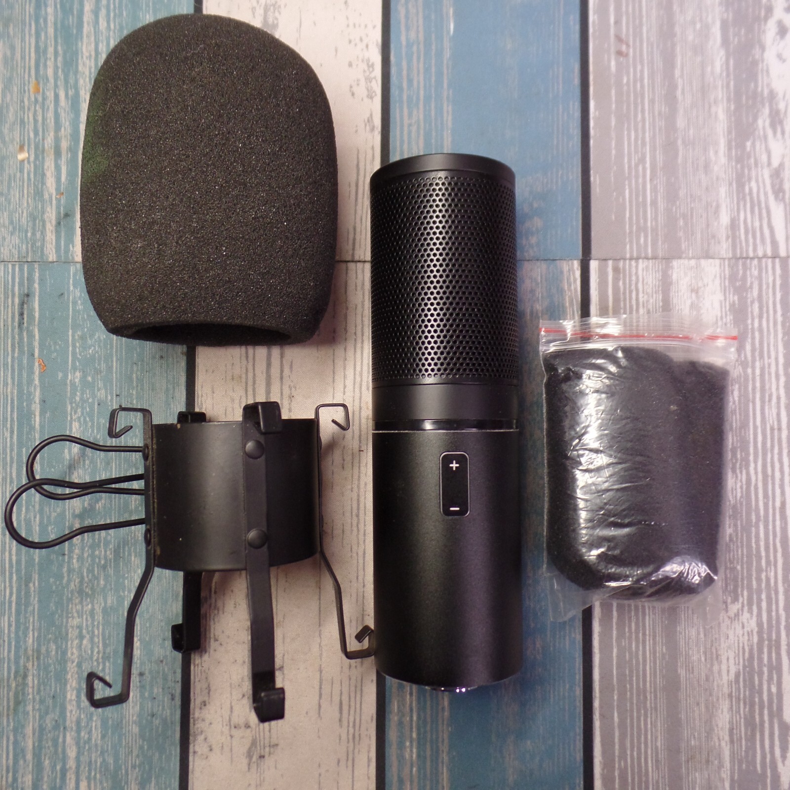 Condenser Microphone with Shock Mount and Extra Foam TESTED – Black