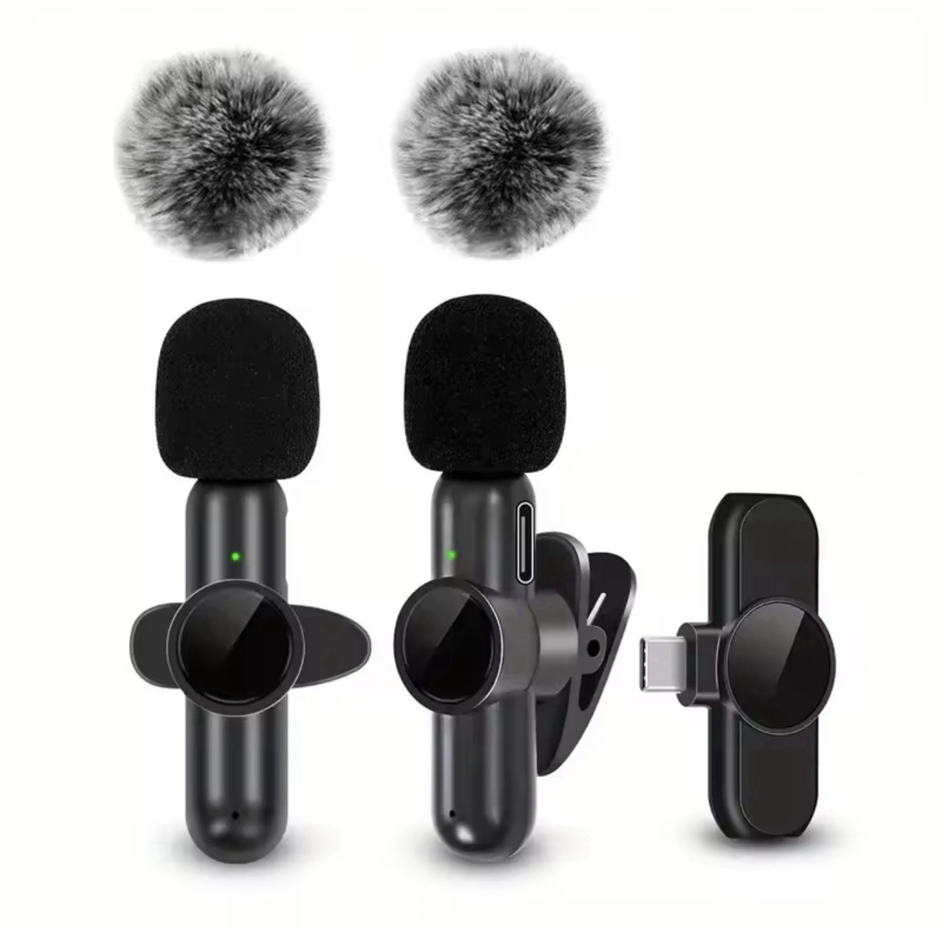 Wireless Lavalier Mic for iPhone & Android – Dual Clip-On for TikTok, YouTube